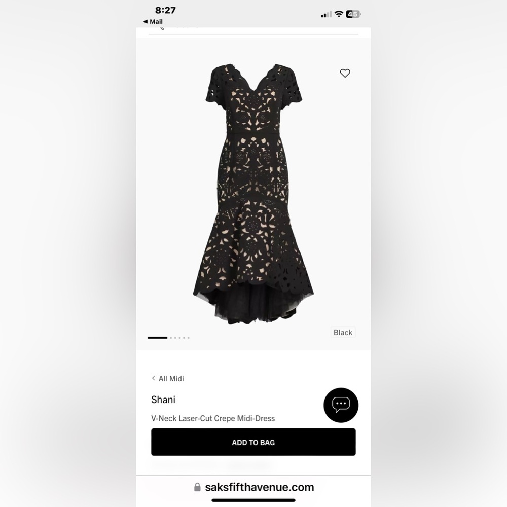 Shani V Neck Lasercut Crepe Midi Dress